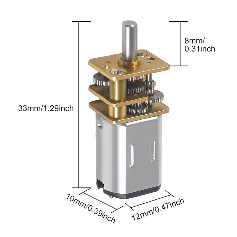 DORHEA 4Pcs DC 6V 60RPM Gear Motor Full Metal Geared Mini Micro Gear with Gearwheel 60RPM N20 Speed Reduction Motor for DIY RC Toys Robort Smart Car Motor - Image 4